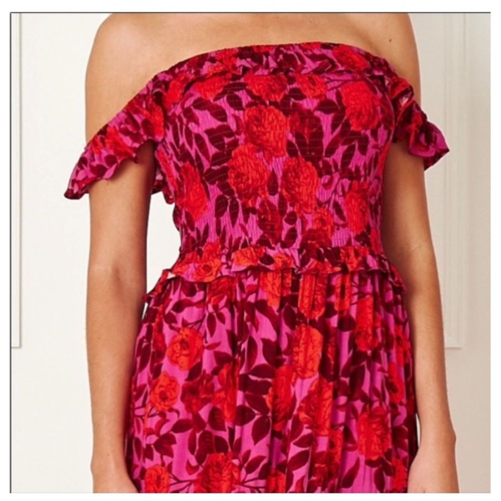 Anthropologie ‘Abel the Label’ Reign Smocked Floral Tiered Layer Ruffle Maxi XS - Picture 3 of 11